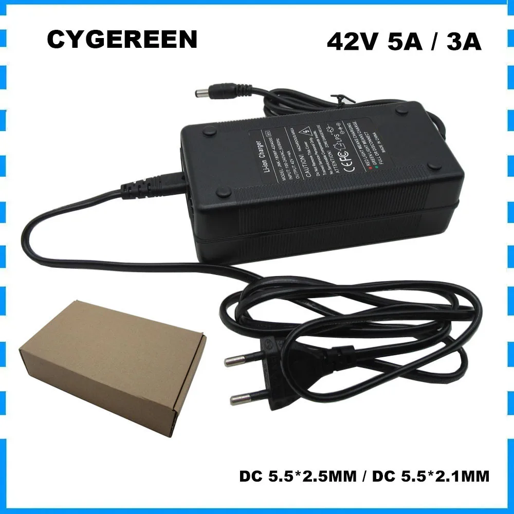 36 V 37 V 5 A Lithium-Ionen 10 S 18650 Batterieladegerät 42 V 3 A Li-Ionen-Ladegerät mit Lüfter DC 5,5 x 2,5 mm 5,5 x 2,1 mm Stecker Image