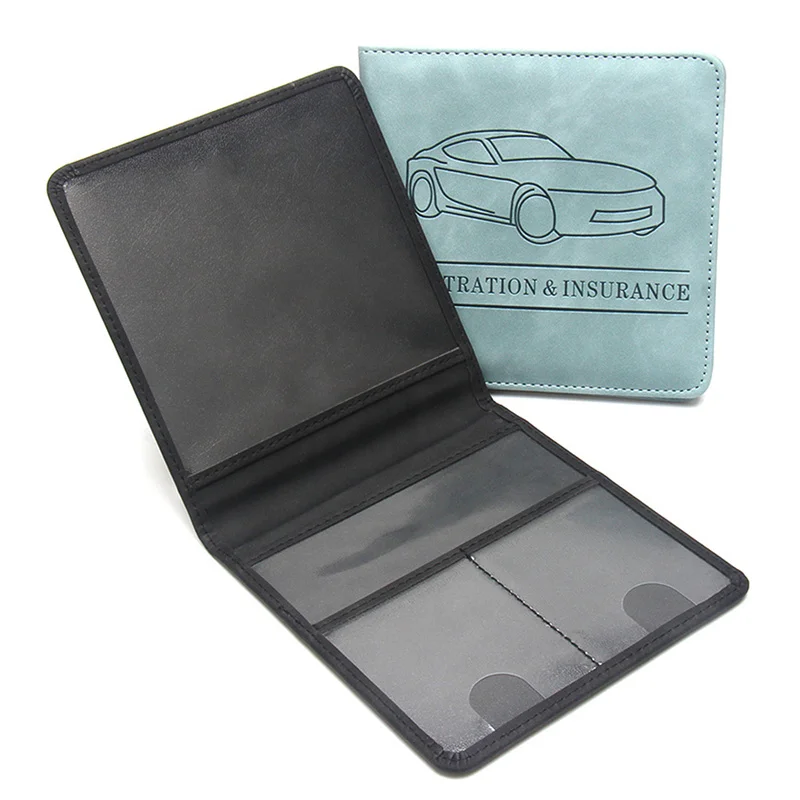 Sac de rangement nouvelle assurance voiture informations fichier étui de Protection dossier en cuir court moto permis de conduire étui de Protection