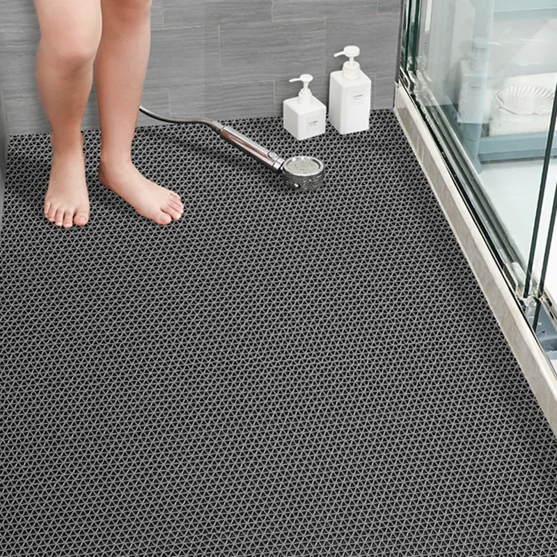Tapis de salle de bain en nid d'abeille, antidérapant, pour hôtel, maison, salle de douche, baignoire, toilettes, ensemble d'accessoires de salle de bain