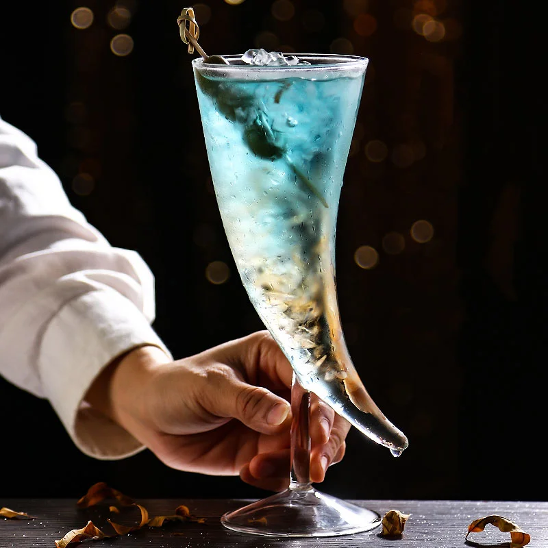 1 Stück 250 ml kreatives hochfüßiges Cocktailglas, molekulare geräucherte Persönlichkeitsbecher, Mondweinglas Image