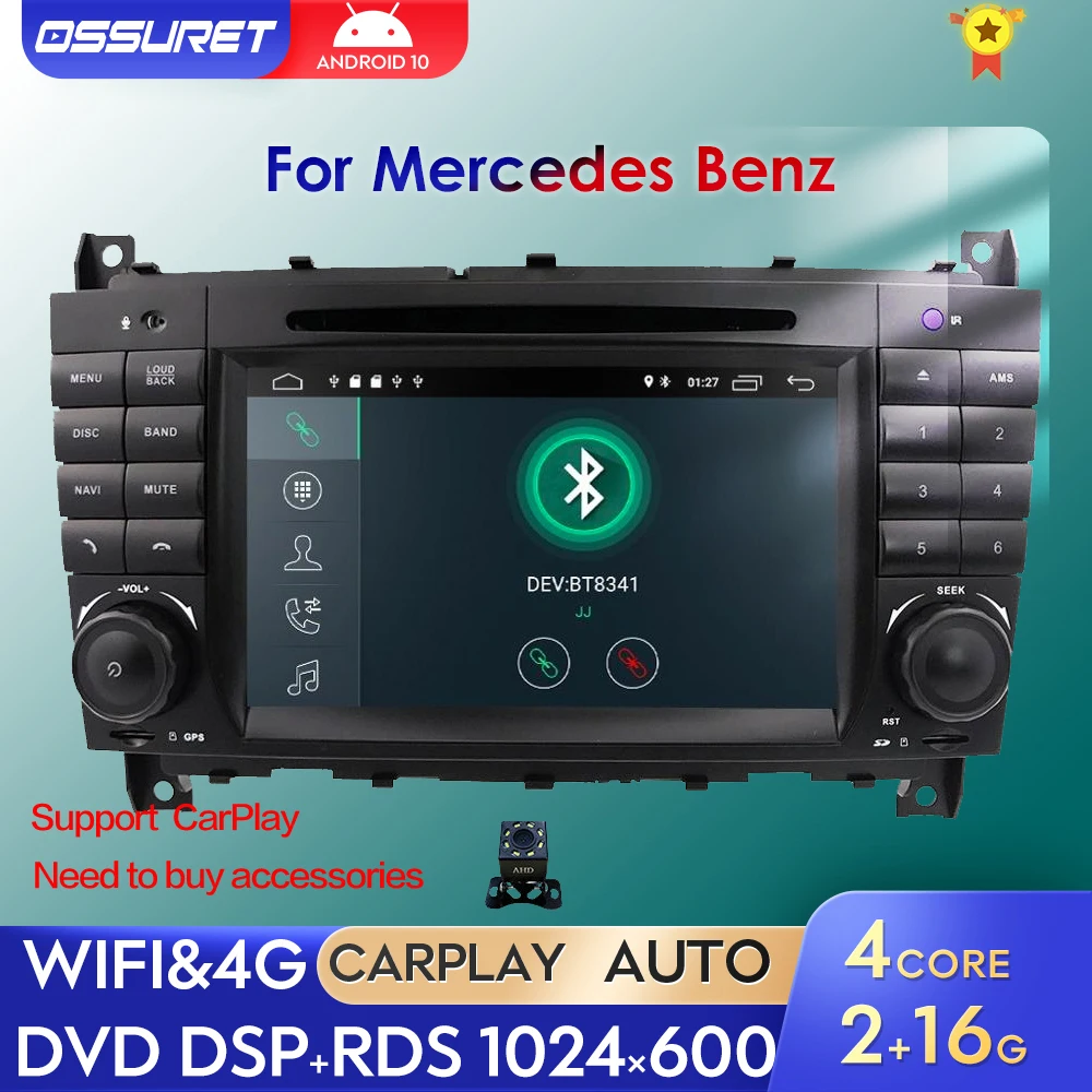 7 Inch Auto Stereo Multimedia GPS Navi 2 Din Android Auto Auto Radio für Mercedes Benz W203 2004 2007 CLC CLK C W209 2008 - 2010 Image