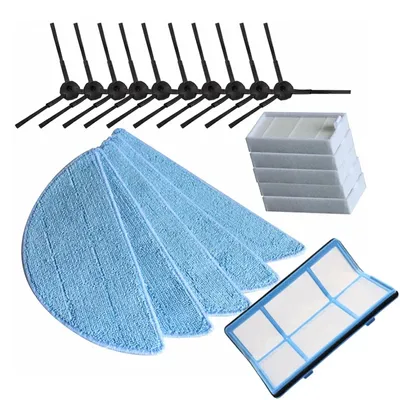 Staubsauger Hepa-Filter Mopp Tuch Lumpen Seitenbürste für Ilife ZACO V3s Pro, V5x, V4, v5s Pro, v50, v55, v5s plus Roboter Staubsauger Teile Image