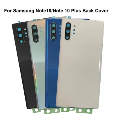 Für Samsung Note 10 Plus Zurück Glas Ersatz N975 Note 10 N970 Batterie Abdeckung Hinten Tür Gehäuse Fall Glas Panel Kamera objektiv