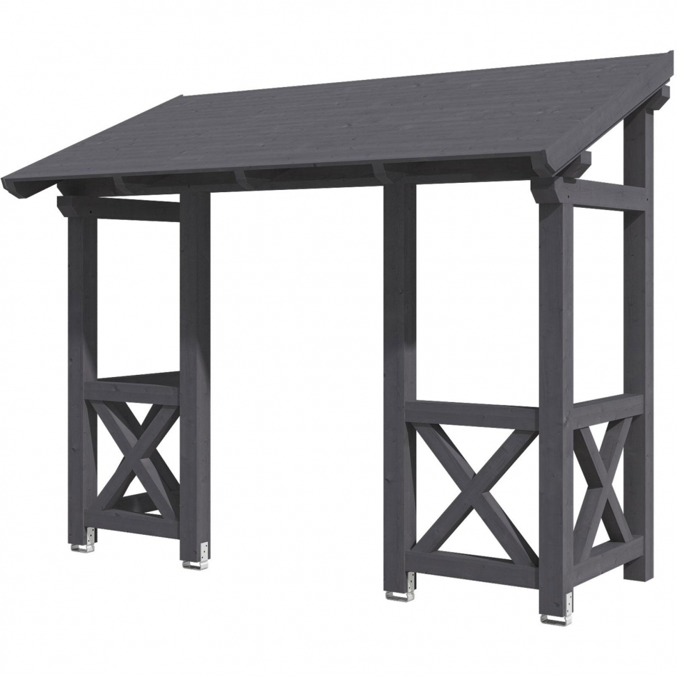 Skan Holz Vordach Paderborn Dach mit Brüstung Schiefergrau, Typ 5 Image