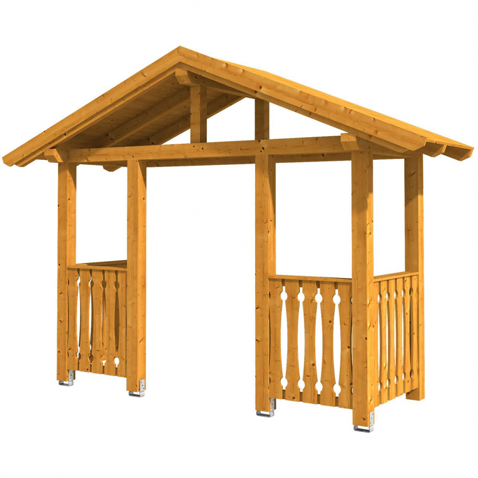 Skan Holz Vordach Stralsund Dach mit Brüstung Eiche Hell, Typ 6 Image