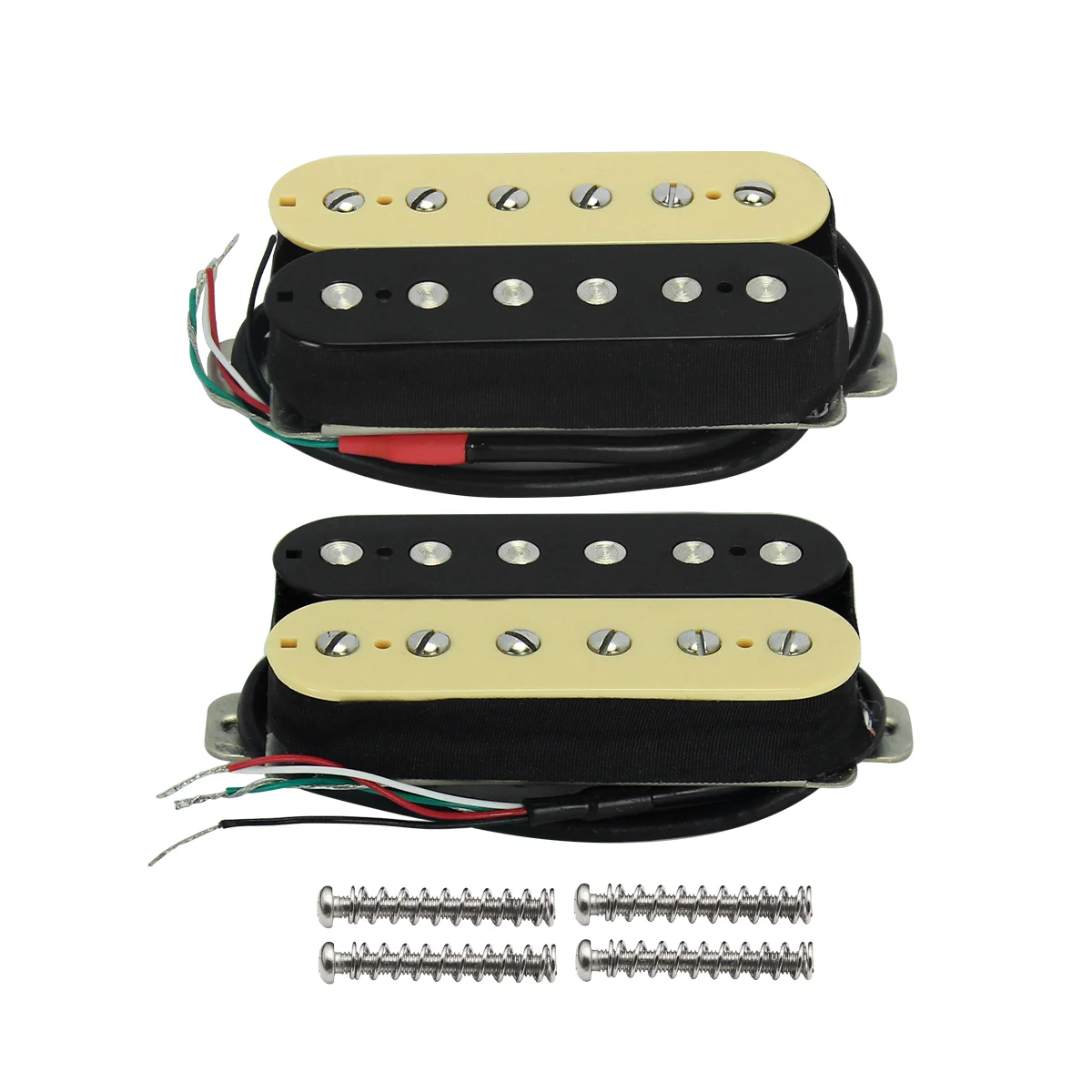 Fleor 2pcs Alnico 5 E-Gitarre Humbucker Pickup Zebra Farbe Hals und Brücke Double Coil Pickups Set Image