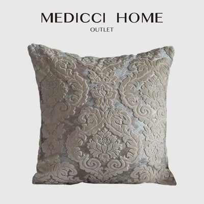 Medicci Hause Europäischen Damast Cut Samt Kissen Abdeckungen Barock Stil Wunderschöne Kissen Fall 45x45cm Authentische Luxus Retro decor Image