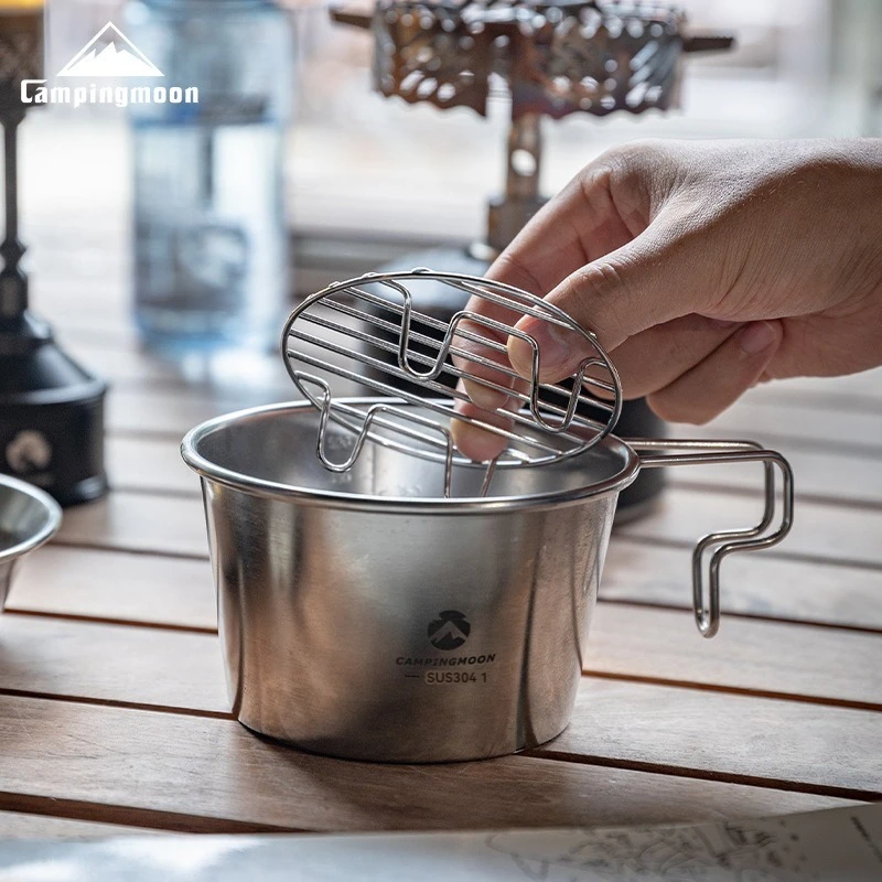 CAMPINGMOON Edelstahl Ultra Small Bottom Mesh Geeignet für Schneeschüssel Dampfgarer Outdoor Camping Picknick Dampfgarer Image