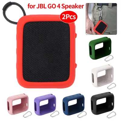 2 Stück Lautsprecher Silikon hülle für jbl go 4 tragbare BT Lautsprecher Anti-Kratz-Schutzhülle stoß Image