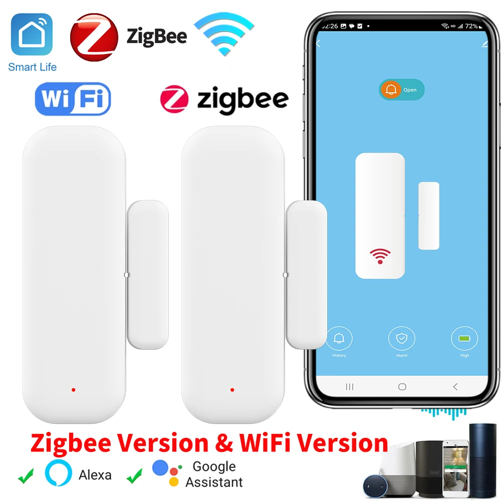 Tuya WiFi Zigbee Tür Sensor Fenster Sensor Kontaktieren Sensor Für Smart Home Smart Leben APP Fernbedienung für Yandex Alexa Image
