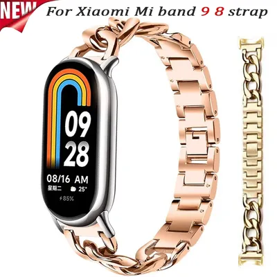 Metallarmband für Xiaomi Mi Band 9 8, Metallarmband aus Edelstahl für Miband 9 8, Ersatzarmband für Xiaomi Miband 8 9 Image