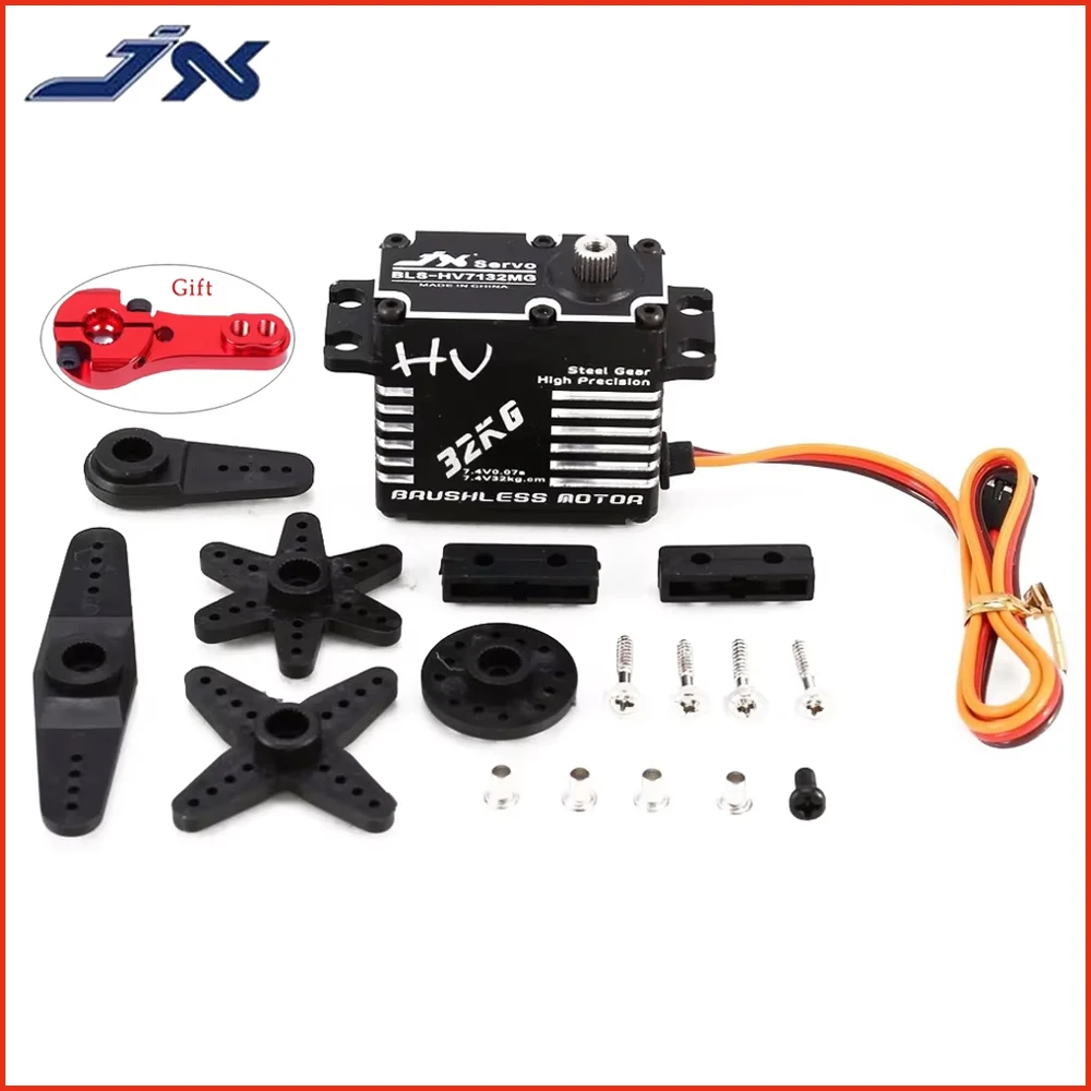 JX BLS-HV7132MG 6-7,4V 32KG HV Metallgetriebe Bürstenloser Digital-Servo CNC Aluminium für 1/5 RC Auto LKW Roboter Flugzeug Drohne Zubehör Image