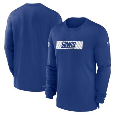 Nike Royal New York Giants Sideline Player Performance Langarm-T-Shirt für Herren Image