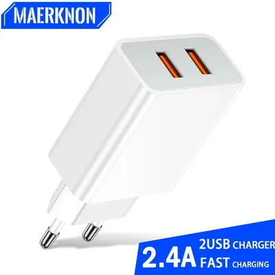 USB Charger 2 Ports Fast Charging Portable Mobile Phone Quick Charge 3.0 For Samsung Xiaomi 14
