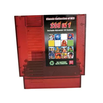 239 In 1 Games Cartridge - Multicart 8 Bit 72 Pin Retro Classic Transparent Red.Blue.Green 30 Mini