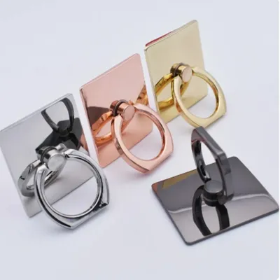 Square Mobile Phone Ring Bracket Electroplated Full Metal Square Ring Bracket Gift Mobile Phone