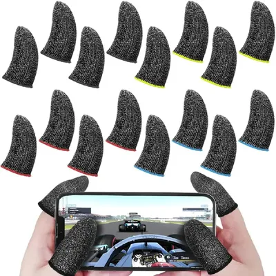 24Pcs Mobile Phone Finger Cuff Fibroid Mobile Game Touch Screen Fiber Breathable And Sweat Resistant