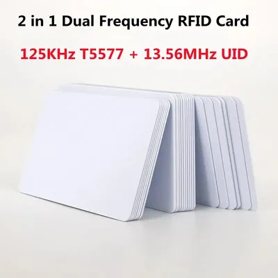 5YOA 10pcs Dual Frequency RFID 125KHz T5577 + 13.56MHz UID Rewritable White Cards Access Control