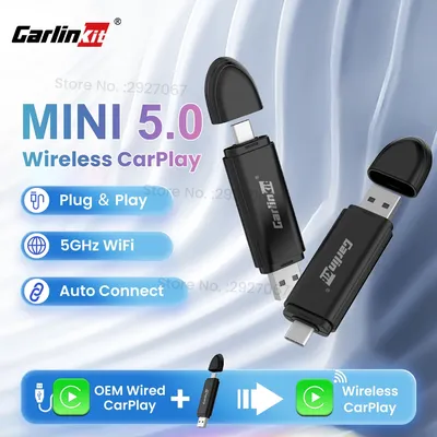 CarlinKit MINI 5 Wireless CarPlay Adapter Smart CarPlay Box USB Dongle for OEM Car Plug and Play