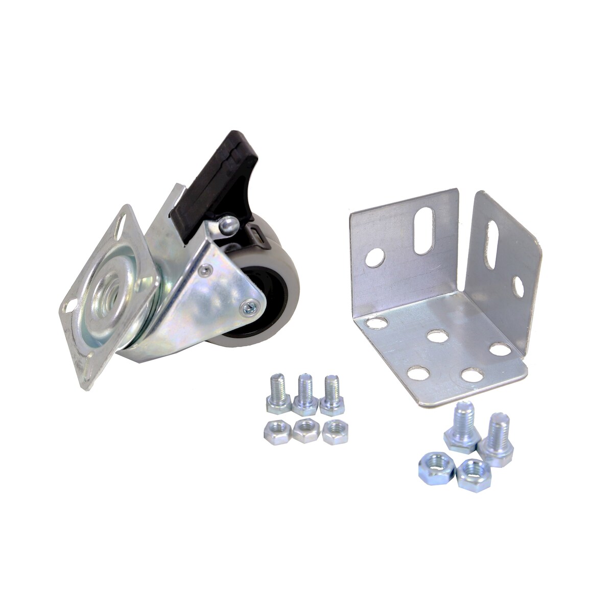 SimonRack Doppelrad mit Bremse 50 mm + Fuß + 3 Schrauben M6 + 2 Schrauben M8 + Muttern Image