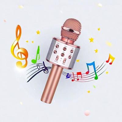 3 in 1 Portable Handheld Wireless Bluetooth Karaoke Microphone Pink Holiday Gift