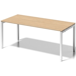 Bisley Schreibtisch Cito BxTxH 1800x80x65-85cm ahorn Gestell verkehrsweiß Image