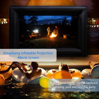 TEMU 18ft Inflatable Movie Projector Screen, Outdoor Projector Screen, Front/rear Projection, Including Blower, Pedestal, Straps And Storage Bag