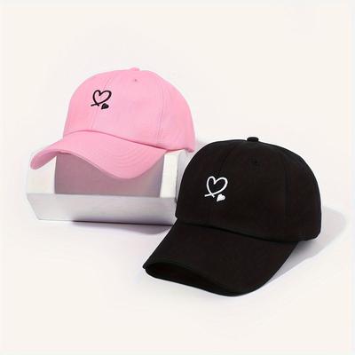 TEMU 2pcs Women's Adjustable Snapback Baseball Caps With Embroidery - Upf, , Breathable Six- For Outdoor Vacation & Casual Wear, Adjustable Baseball Cap, Outdoor Accessories, Durable Headwear Image
