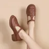 Pumps weiße Absätze für Frauen Lederschuhe runde Zehen Lolita Mary Jane Schuhe Slipper elegante Frau Absatz hohe Plattform Moccassin