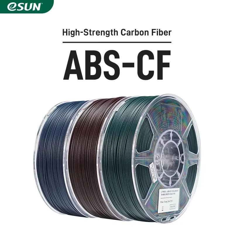 eSUN ABS-Filament, mit Kohlefaser gefülltes ABS-Filament, 1,75 mm, 1 kg Spule (2,2 Pfund), 3D-Druckmaterialien, ABS-CF für FDM-3D-Drucker Image