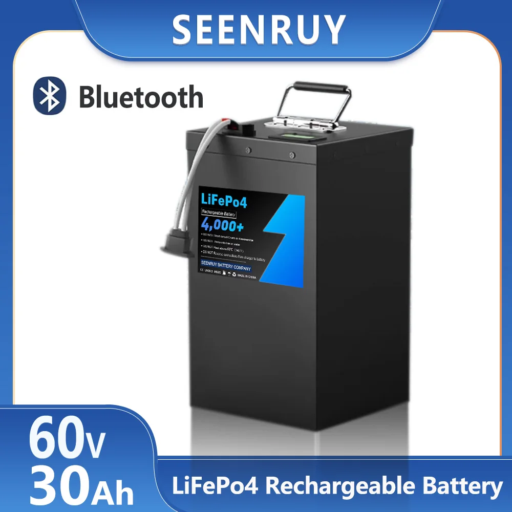 60 V 30 Ah Deep Cycle Lifepo4-Akku mit integriertem 30 A 50 A Bluetooth BMS, perfekt für Balance-Auto-Dreirad mit 5 A-Ladegerät Image