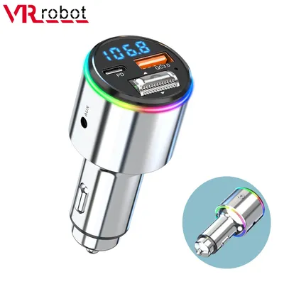 Vr Roboter pd30w Bluetooth 5,3 Auto FM Sender Musik MP3-Player drahtlose Freis prec heinrich tung mit 3,5mm Aux QC 3,0 Schnell lade adapter