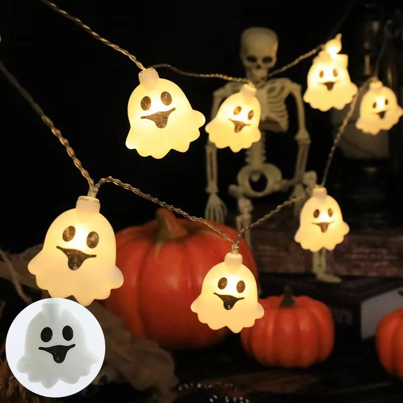 2024 neue Halloween-Lichterketten attery betrieben Ghost String Lichter niedlichen Halloween-Lichter Innen für Party dekorationen 057