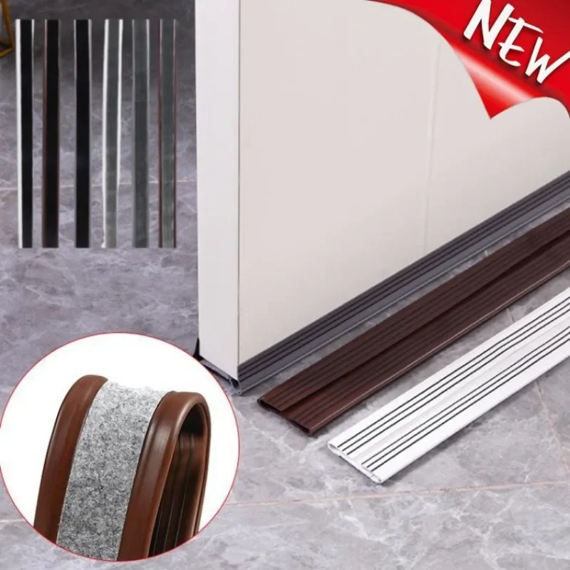 Neuer Zugluftstopper für die untere Tür aus Filz, Dichtungsstreifen, Anti-Kalt-Geräuschblocker, schalldichte Tür, fegt für Innentüren, Lückenfüller Image