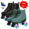 Größe 40, 41 42 43 45, zweireihige Rollschuhe für Damen und Herren, Erwachsene, blinkende 4-Räder-Skateschuhe, Outdoor-Skating-Quad-Turnschuhe