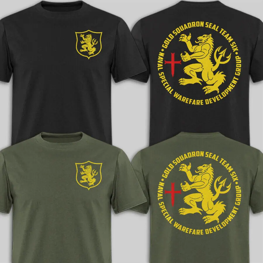 NSWDG Devgru Gold Squadron Seal Team Six T-Shirt 100 % Baumwolle O-Ausschnitt Sommer Kurzarm Casual Herren T-Shirt Größe S-3XL