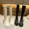 Frauen Plattform Stiefel 2022 Frühling Gothic Schuhe Lange Stiefel Frauen Mode Schwarz Beige