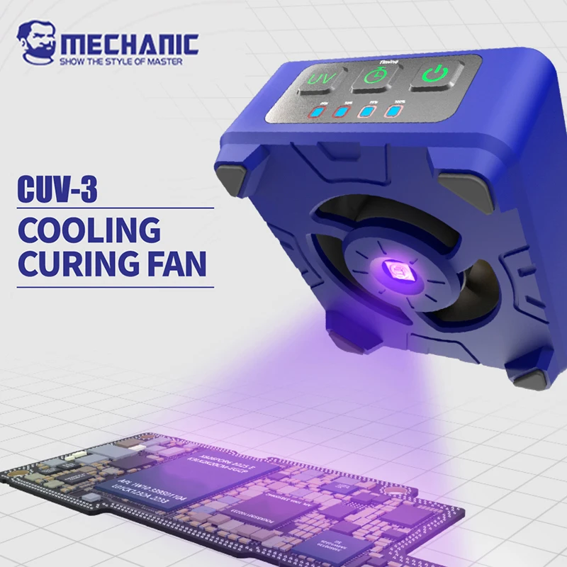 MECHANIC CUV-3 UV-Härtungslampe und Lüfter Wärmeableitung für Handy Tablet Motherboard Green Oil Curing Repair Tools Image
