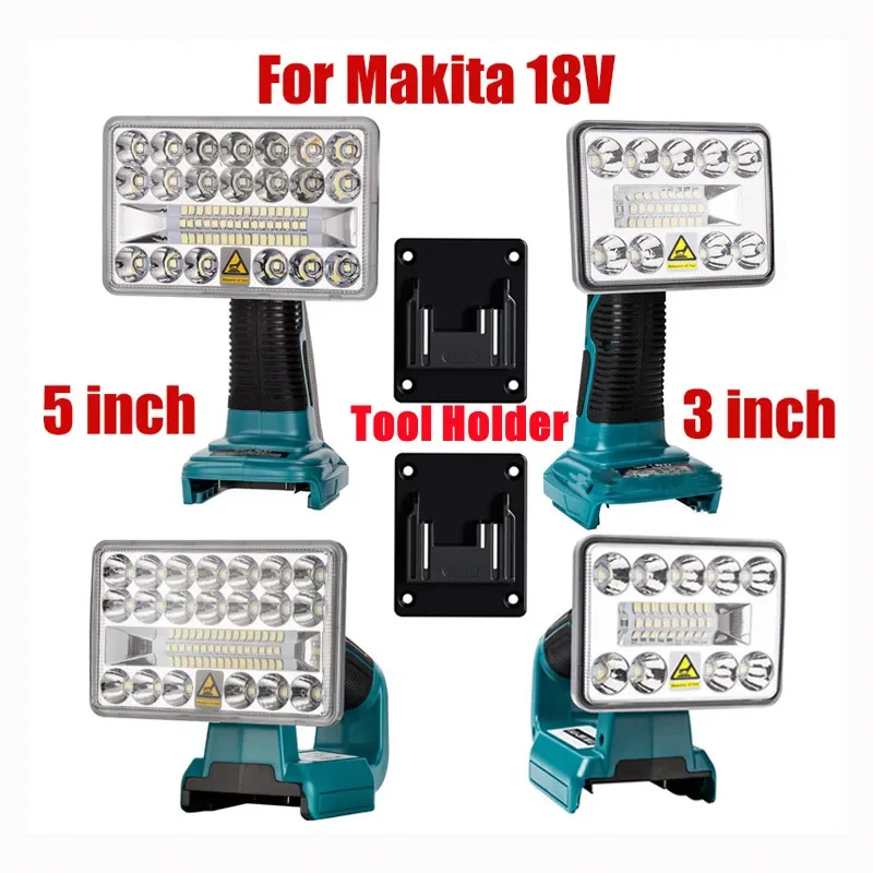 Neueste 18V LED Taschenlampe im Freien Scheinwerfer Licht für Makita Bl1430 Bl1830 Lithium Batterie USB Außen beleuchtung mit USB Image