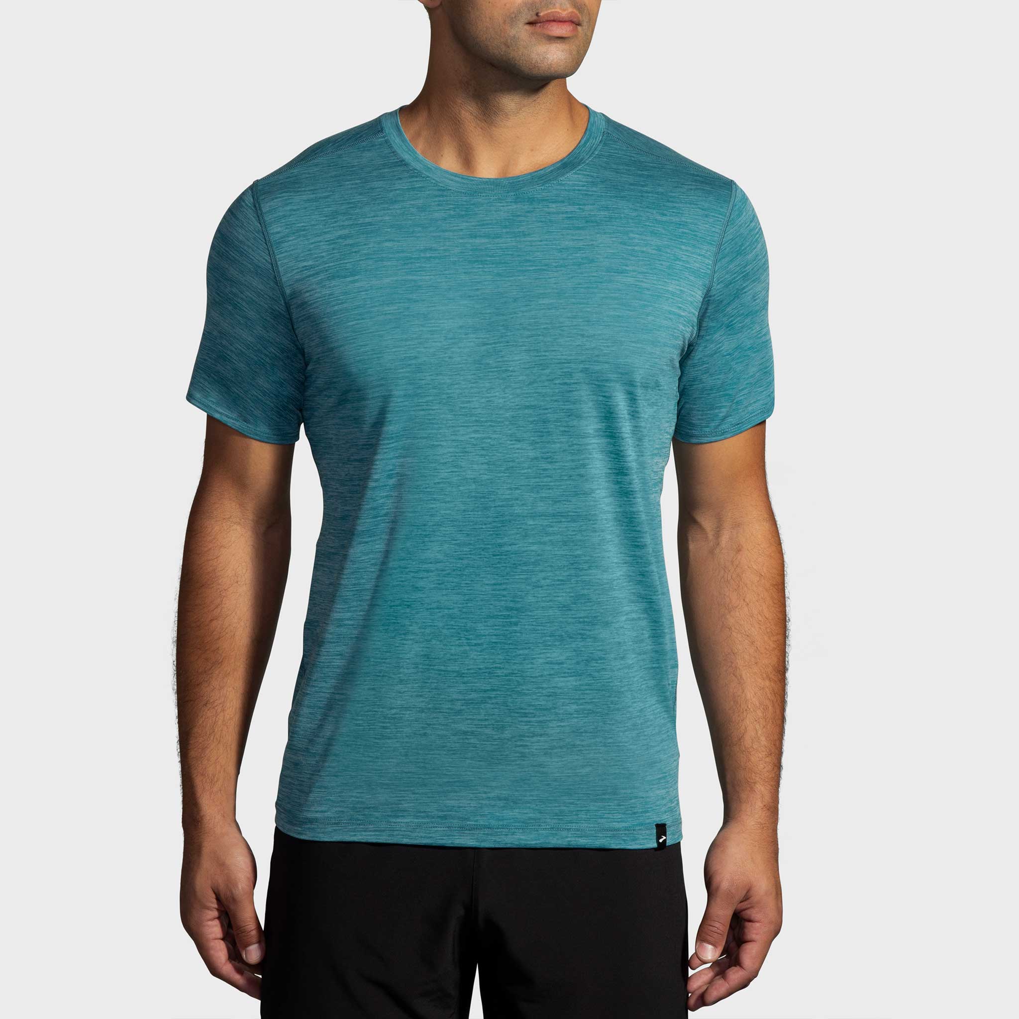 Brooks Luxe Short Sleeve Men's Running Apparel Heather Storm Blue
