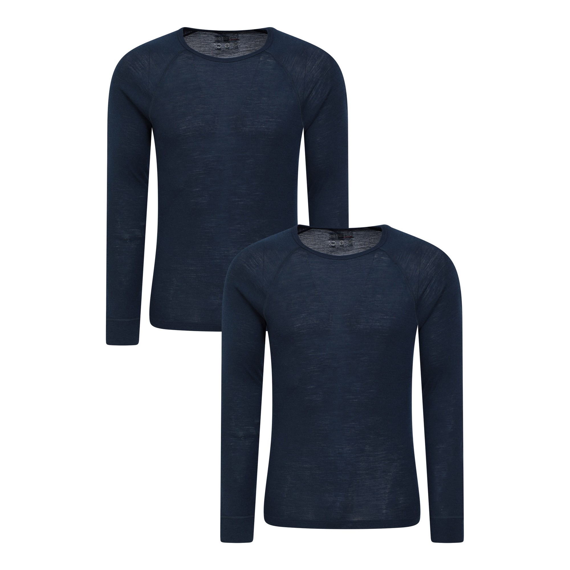 Mountain Warehouse Herren Merinowolle Base Layer Top (2er Pack) (Navy) Image