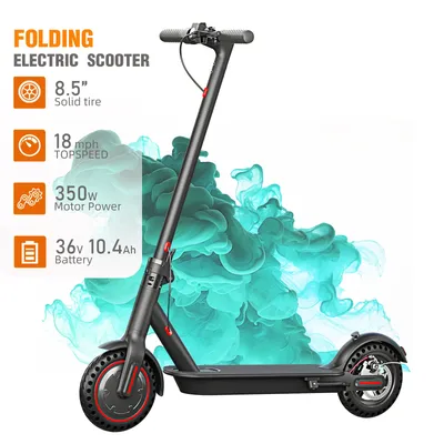 350W Foldable Electric Scooter for Adults Teens,Explosion-proof Tires,Dual Brake System,Lightweight