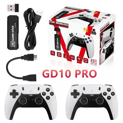New GD10 PRO Video Game Stick Console 2.4G Double Wireless Controller Game 4K 58000 Games 256GB