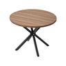 Table à manger – table ronde design – bois foncé – 100 x 77 cm (LxH) - Wokaka