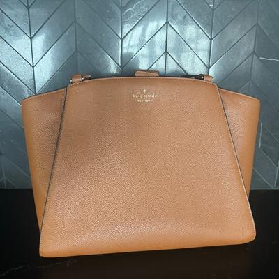 Kate Spade Bags | Kate Spade Warm Gingerbread Brim Large Leather Tote + Detachable Laptop Sleeve | Color: Brown/Tan | Size: Os