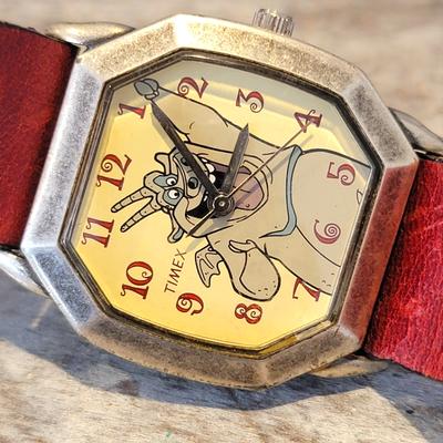 Disney Accessories | Timex Disney Hugo Gargoyle The Hunchback Of Notre Dame Wristwatch Working | Color: Silver/Yellow | Size: Os