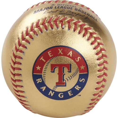 Texas Rangers Rawlings Baseball aus goldenem Leder