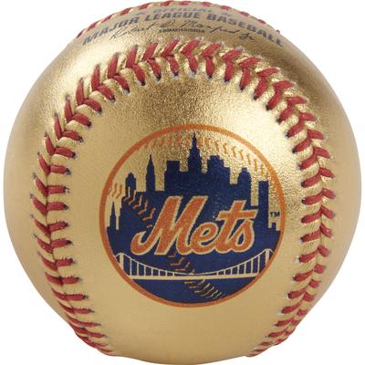 New York Mets Rawlings Baseball aus goldenem Leder Image
