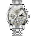 Montres à quartz OLEVS 2856 pour homme chronographe à volant squeletté mode classique montre de marque TOP pour homme phase de lune étanche