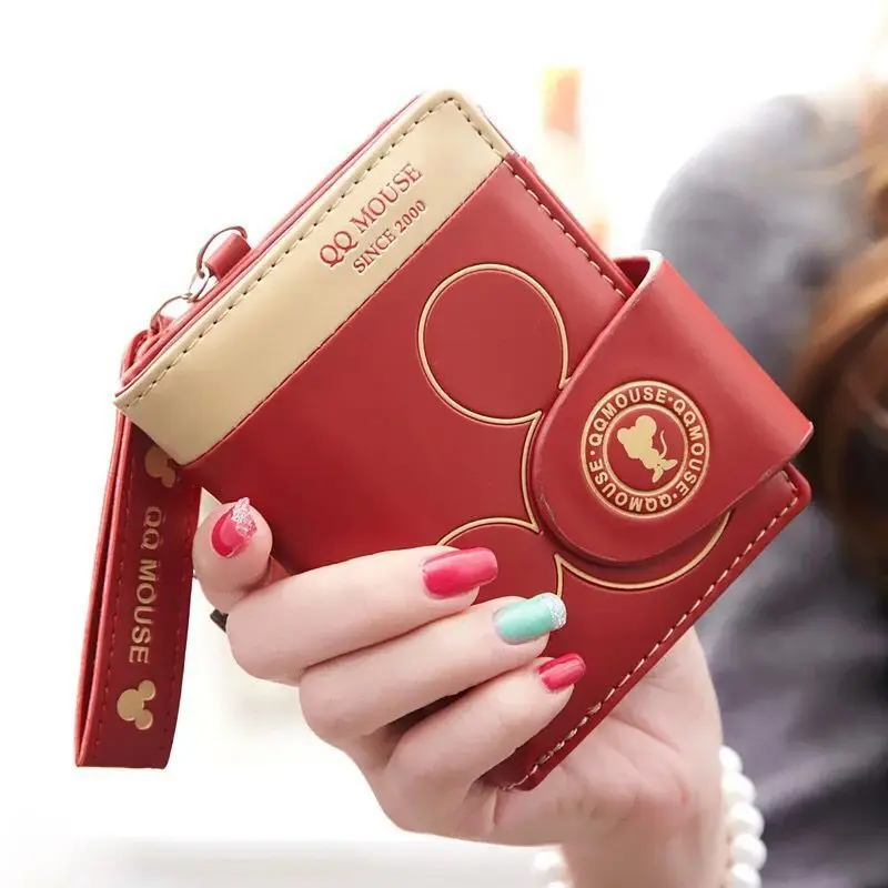 Portafoglio corto da donna in stile esplosione coreano in pelle PU simpatico cartone animato studente borsa con cerniera multi-carta pieghevole tasca quotidiana walle